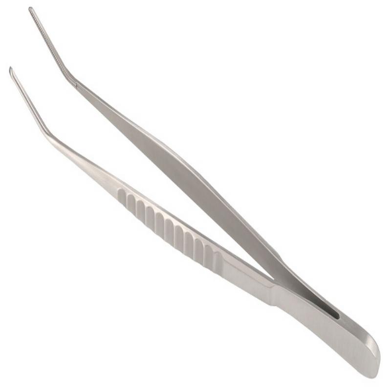 Пінцет атравматичний De Bakey, зігнутий, 2 mm, 20 cm